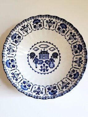 Vintage ROYAL STAFFORDSHIRE SAMPLER Blue & White Bowl Ironstone Meakin England